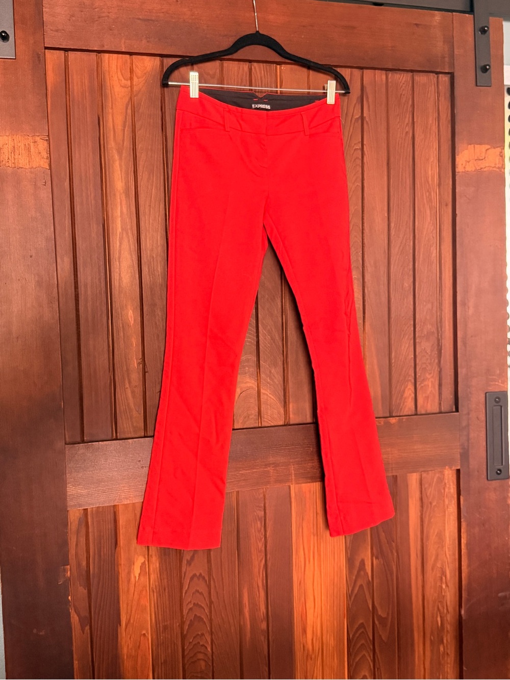 Express Vibrant Red Slim Flare Pants